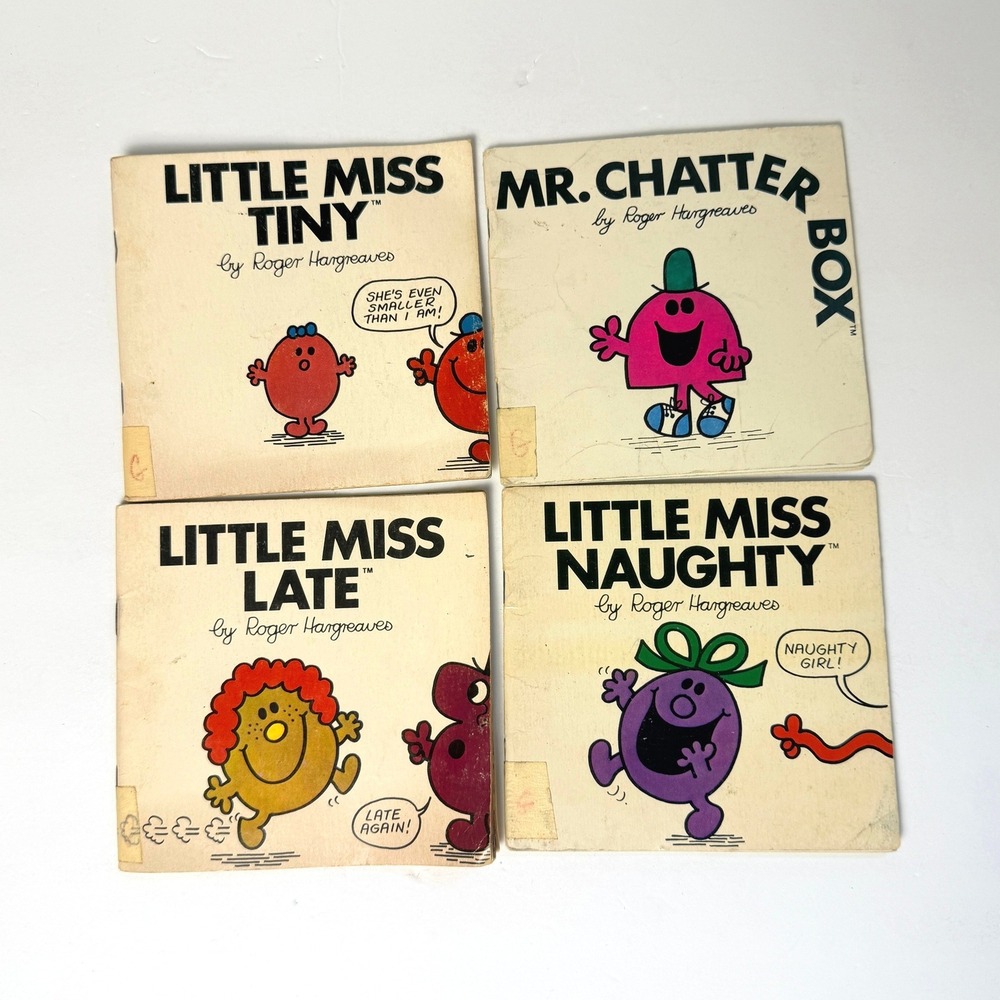 Little Miss Mr Men Books by Roger Hargreaves Vintage Lot of 4 Retro 80s